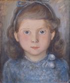 Děvčátko s modrou mašlí